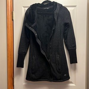 The North Face Womens Black fleece parka, midweight